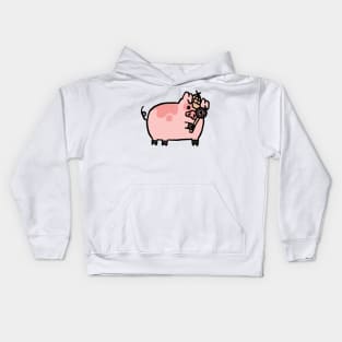 Cute Cartoon Piggy Detective Kids Hoodie